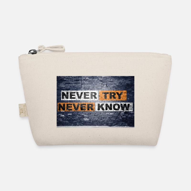 Never Try never know Motivation Quote Graffiti Bio-Täschchen