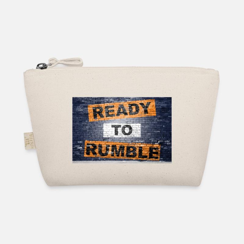 Ready to Rumble saying lettering Graffiti on Brick Organic Pouch