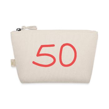50th birthday fifty pink number pink - Organic Pouch - nature - Front