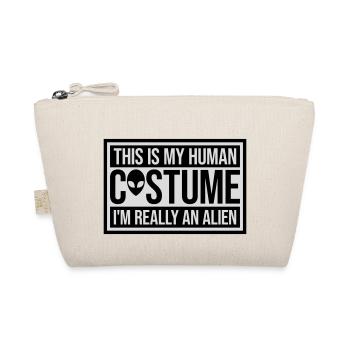 human costume alien quote - Organic Pouch - nature - Front