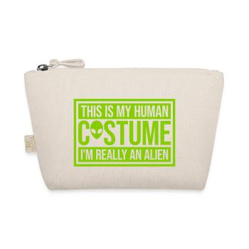 human costume alien quote - Organic Pouch - nature - Front