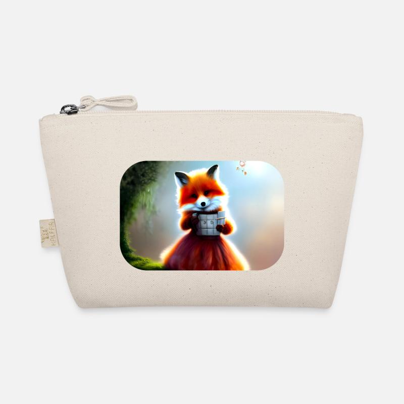 Fuchs im Kleid Füchsin - Bio-Täschchen - Natur