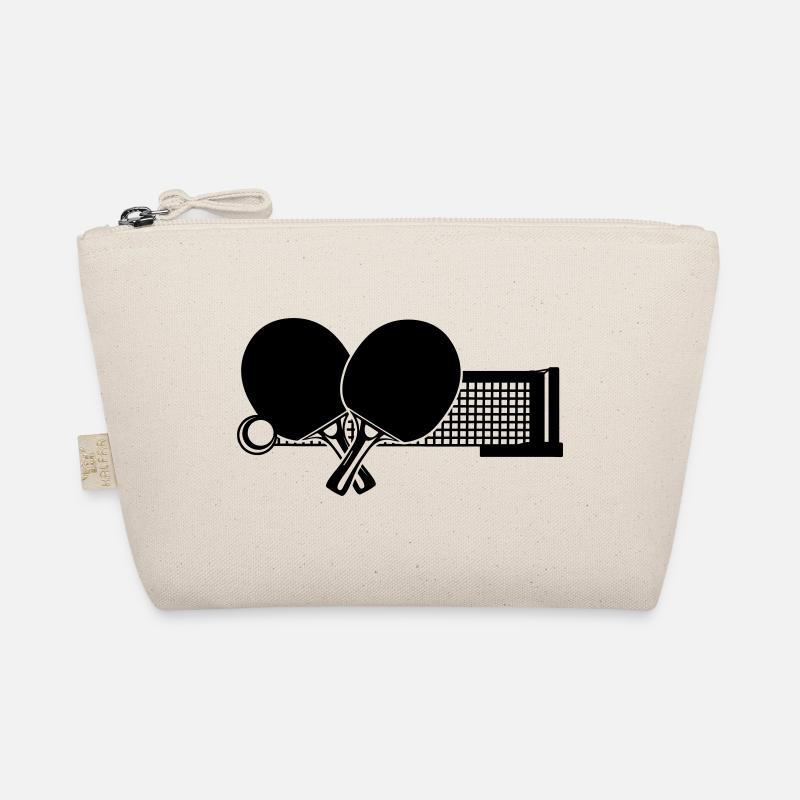 Two table tennis bats crossed with tennis net Organic Pouch