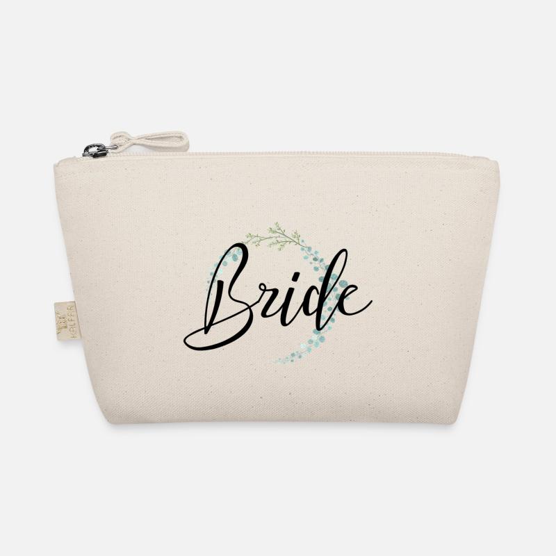 Bride Schriftzug mit schöner Umrandung - Bio-Täschchen - Natur