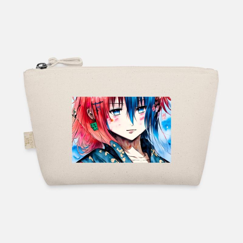 Mädchen Mangastyle - Bio-Täschchen - Natur