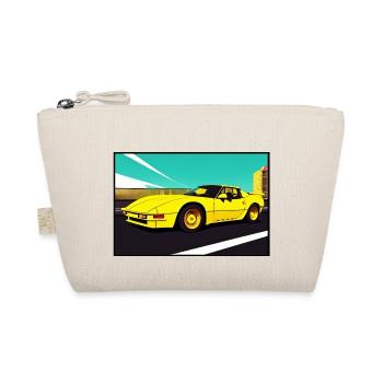 Sports car 80s yellow - Organic Pouch - nature - Front