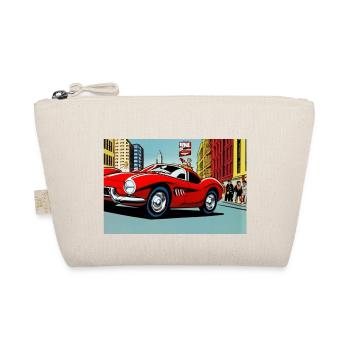 Retro sports car red 1960s - Organic Pouch - nature - Front