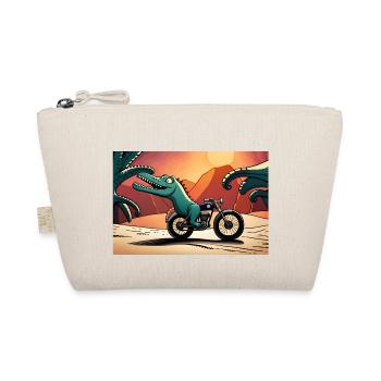 Dino aufm Bike - Bio-Täschchen - Natur - Vorne