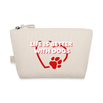 LIFE IS BETTER WITH DOGS I LEBEN HUND LIEBE - Bio-Täschchen - Natur - Vorne