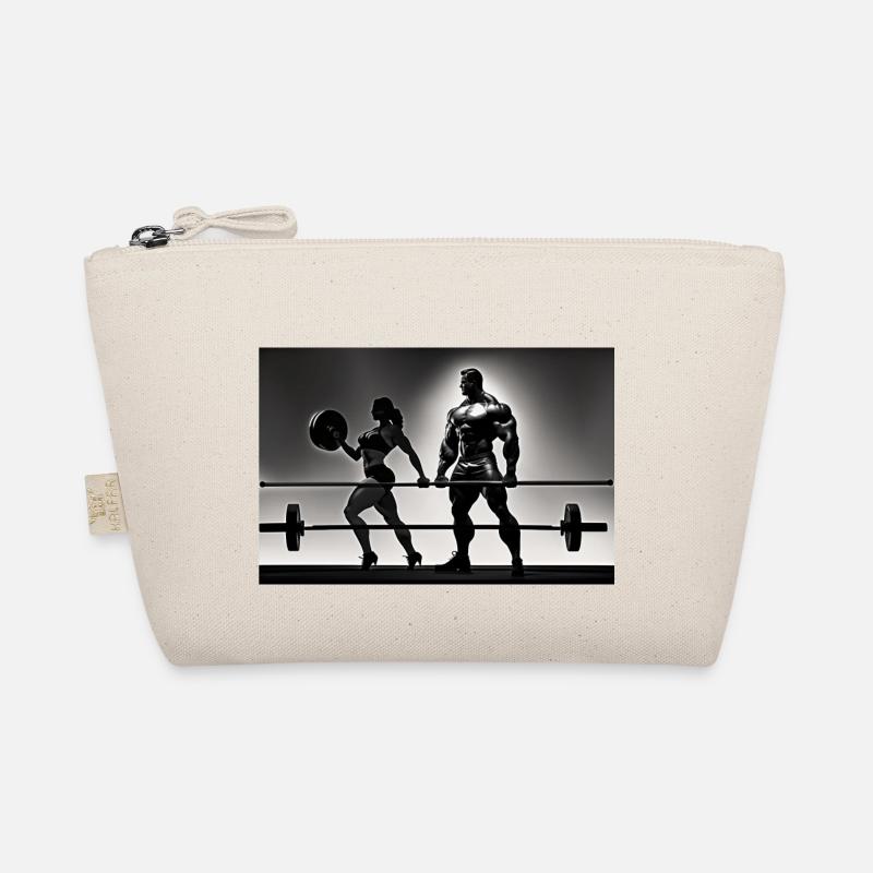 Couple Weightlifting - Bio-Täschchen - Natur