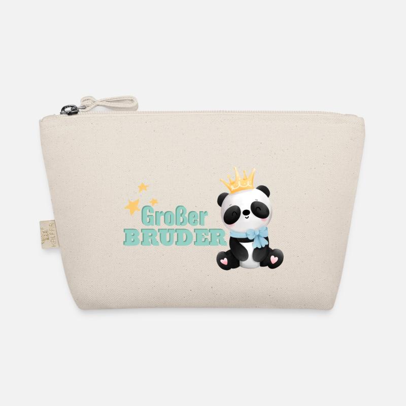 Großer Bruder Panda - Bio-Täschchen - Natur