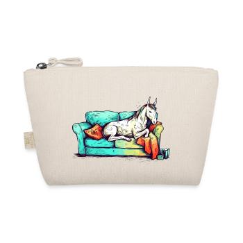 Unicorn Chills as a lazy animal on the sofa - Organic Pouch - nature - Front