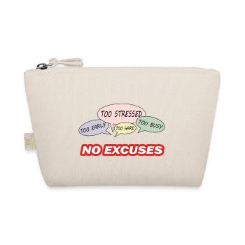logo quote NO EXCUSES - Trousse biologique - nature - Devant