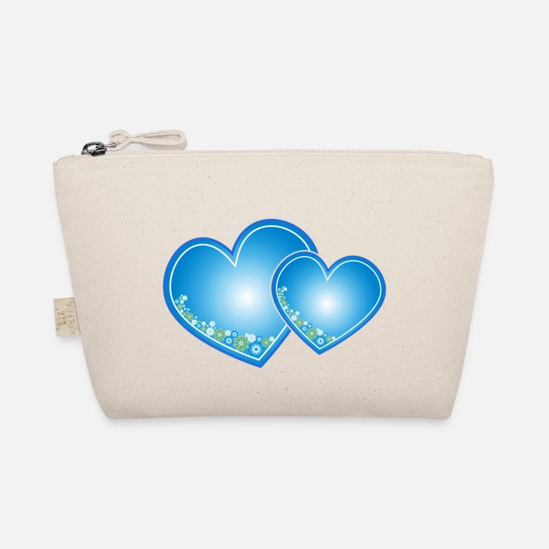 Blaue Herzen Bio-Täschchen