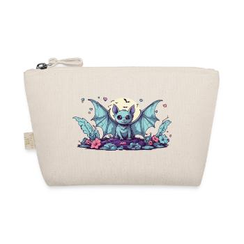 Kawaii Goth Bat Pastel Halloween Design - Organic Pouch - nature - Front