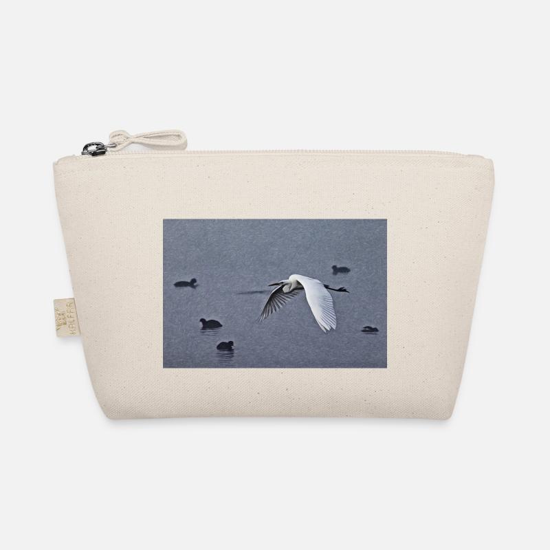 Great egrets in flight Organic Pouch