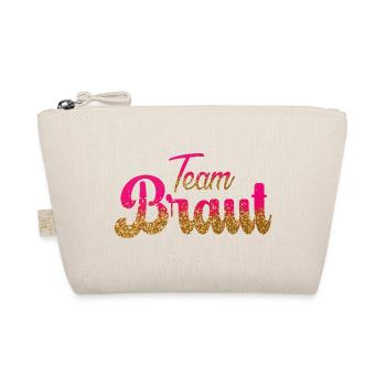 Team Braut! Pink, Gold Glitzer - Bio-Täschchen - Natur - Vorne