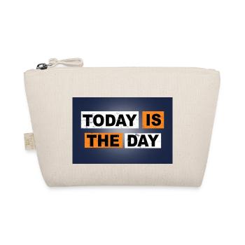 Today is the day saying lettering - Organic Pouch - nature - Front