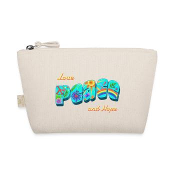 Peace, hope, love. Vintage colourful - Organic Pouch - nature - Front