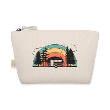 Retro Sonne Wohnwagen Wohnmobil Caravan Camping - Bio-Täschchen - Natur - Vorne