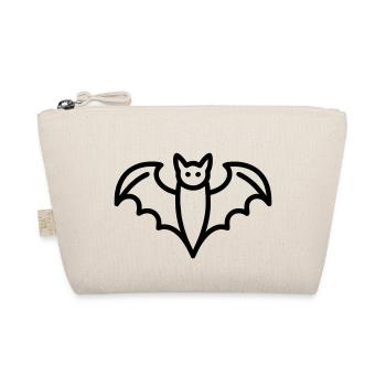 Bat Symbol Halloween Spooky Gift Idea - Organic Pouch - nature - Front