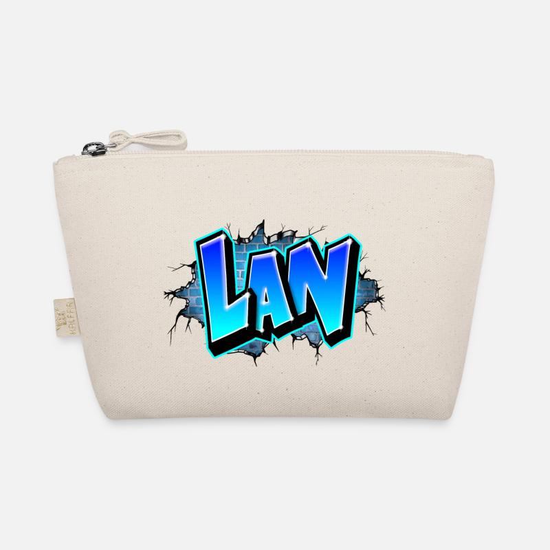 Graffiti Lan Blaue Ziegel Risse Bio-Täschchen