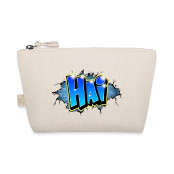 Graffiti HAI Blue Brick Cracks - Organic Pouch - nature - Front