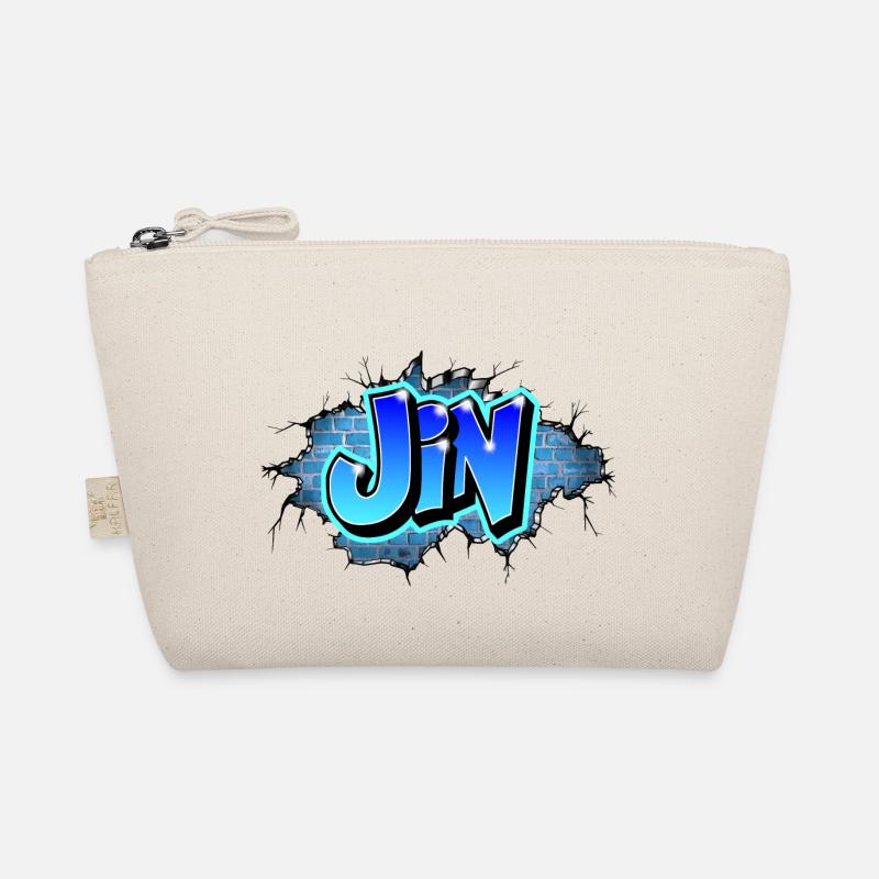 Graffiti Jin Wall Cracks Blue Bricks Organic Pouch