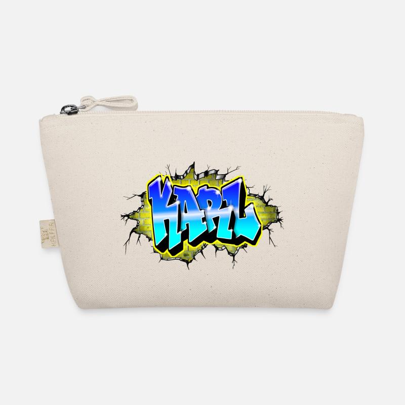 Graffiti KARL Wall Crack Brick Yellow Organic Pouch