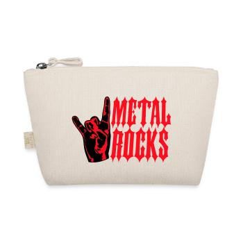 Heavy Metal Rocks Hard Rock Music Text Saying Logo - Organic Pouch - nature - Front