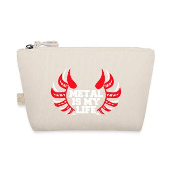 Heavy Metal Is My Life Hard Rock Hörner Text Logo - Bio-Täschchen - Natur - Vorne