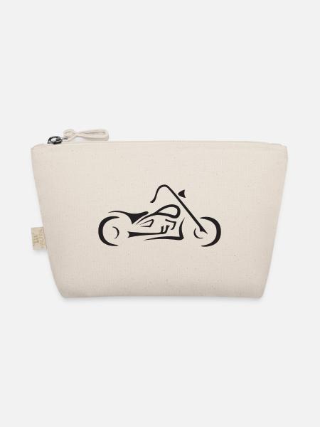Cruiser Motorrad Tribal Biker Strichzeichnung - Bio-Täschchen - Natur