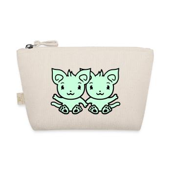 Deux chats heureux 2 amis Couple Équipe Couple - Trousse biologique - nature - Devant