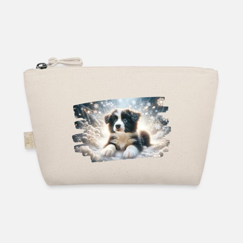 Rêve d’hiver avec chiot border colly dans la neige Trousse biologique