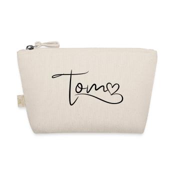 Tom Name Vorname Herzdekor - Bio-Täschchen - Natur - Vorne