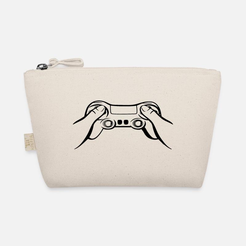 Gamecontroller schwarz - Bio-Täschchen - Natur