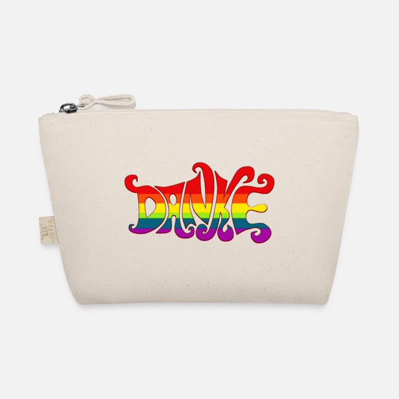 Danke Regenbogen Vielfalt sixties bunt Dankbarkeit Bio-Täschchen