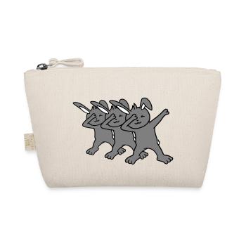 3 Bunnies Dabbing Dab Dance Pose Dancing Party Celebrate - Organic Pouch - nature - Front
