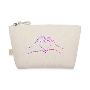 Personalized Heart Motif for Couples – Hand Design - Organic Pouch - nature - Front