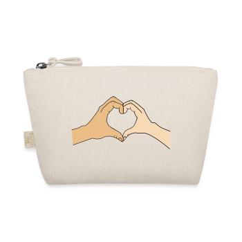 Heart hands – customizable for couples - Organic Pouch - nature - Front