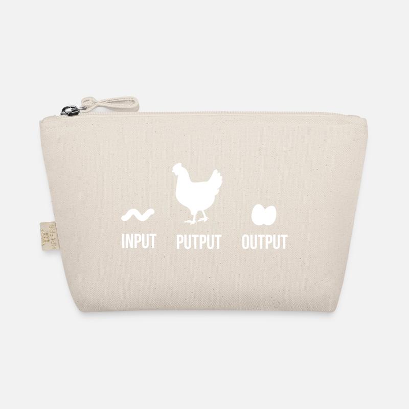 Input Putput Output Lustig Hühner Huhn Bauer Bio-Täschchen