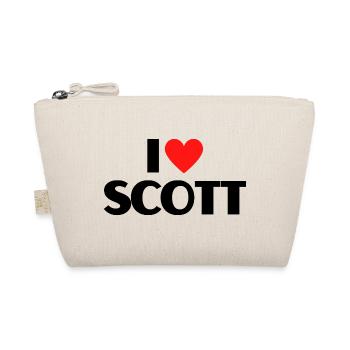 I love Scott Red Heart Love Fan Gift - Organic Pouch - nature - Front