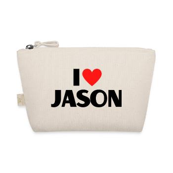 I love Jason Red Heart Love Fan Gift - Organic Pouch - nature - Front