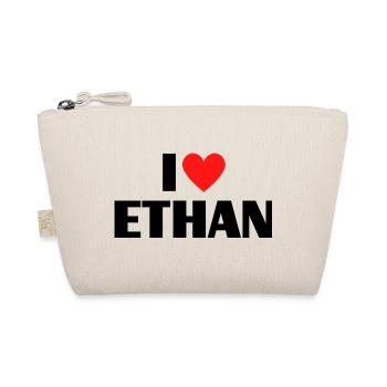 I love Ethan Red Heart Love Fan Gift - Organic Pouch - nature - Front