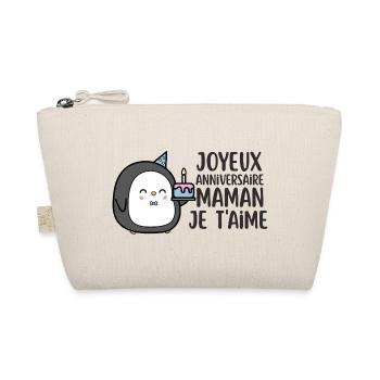 Penguin Birthday Mom I Love You - Organic Pouch - nature - Front