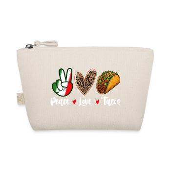 Peace Love Tacos Fiesta Zitat Spaß - Bio-Täschchen - Natur - Vorne