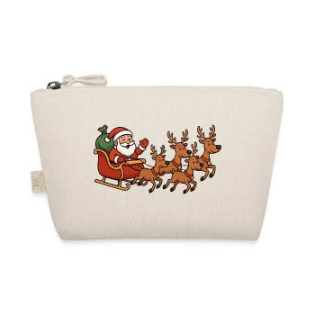 Weihnachtsschlitten mit Rentieren - Bio-Täschchen - Natur - Vorne