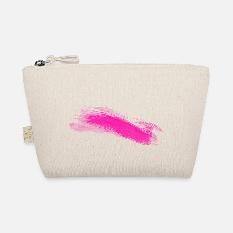Pink Brush Stroke Accent Organic Pouch