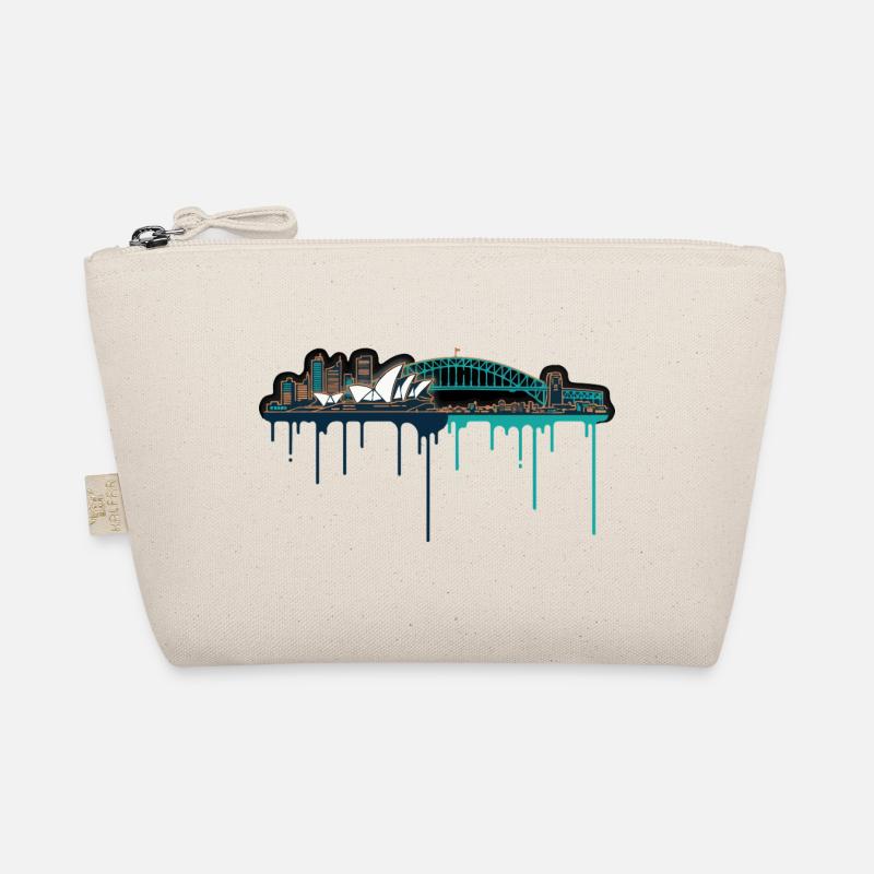 Sydney Skyline Neon Drop Print Organic Pouch