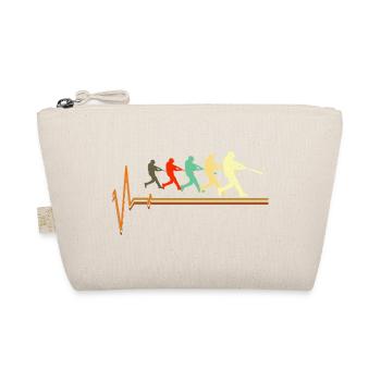 Baseball Heartbeat EKG Pulse Retro Batter Sports - Organic Pouch - nature - Front